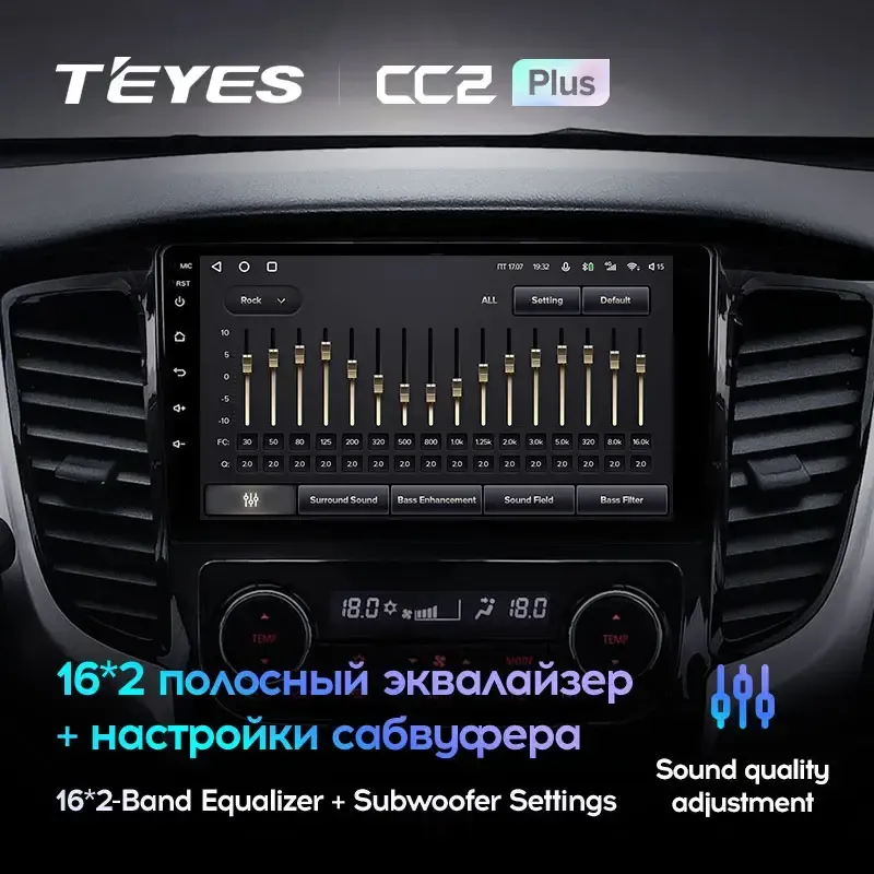 Комплект магнитолы TEYES CC2 Plus 9.0" для Mitsubishi L200 V 2015-2019