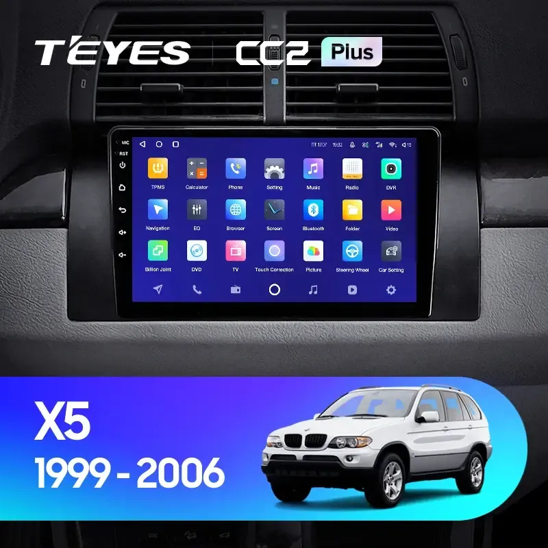 Комплект магнитолы TEYES CC2 Plus 9.0" для BMW X5 E53 1999-2007