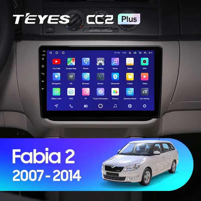 Комплект магнитолы TEYES CC2 Plus 10.2" для Skoda Fabia II 2007-2014