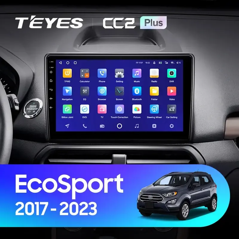 Комплект магнитолы TEYES CC2 Plus 10.2" для Ford EcoSport I рестайлинг 2018-2023