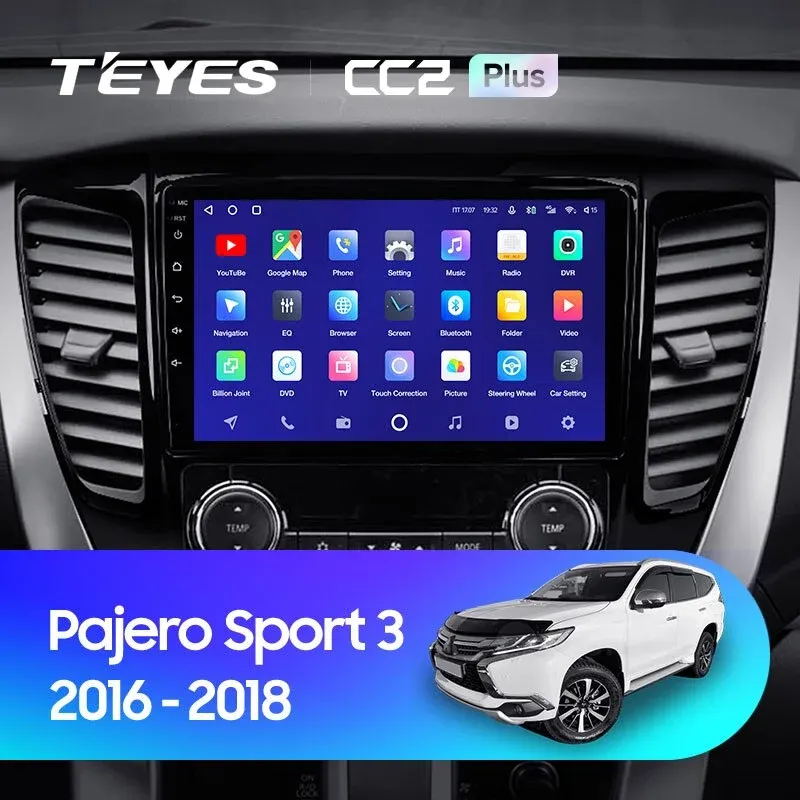 Комплект магнитолы TEYES CC2 Plus 9.0" для Mitsubishi Pajero Sport III 2015-2021