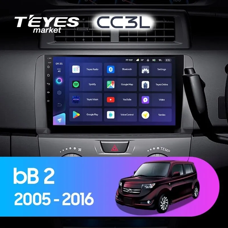 Комплект магнитолы TEYES CC3L 10.2" для Toyota bB