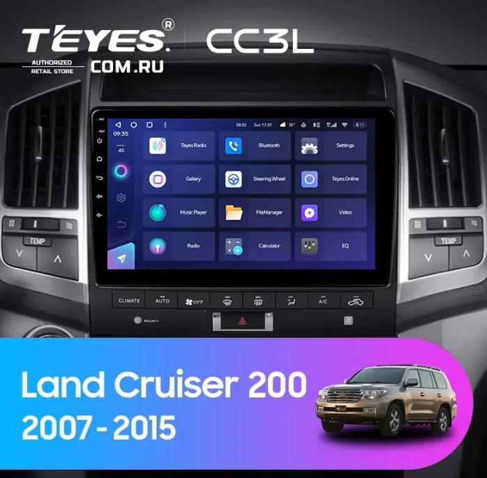 ШГУ Teyes CC3L 4/64GB Toyota Land Cruiser 11 LC 200 2007-2015, 10.2" - фото