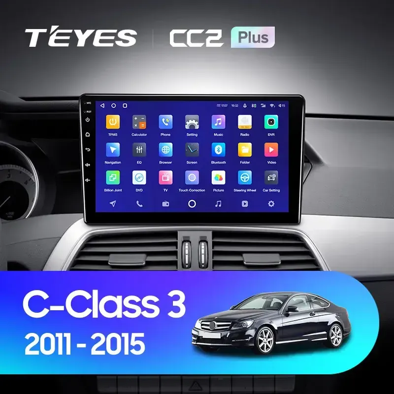 Комплект магнитолы TEYES CC2 Plus 9.0" для Mercedes-Benz C-класс W204/S204/С204 рестайлинг 2011-2015
