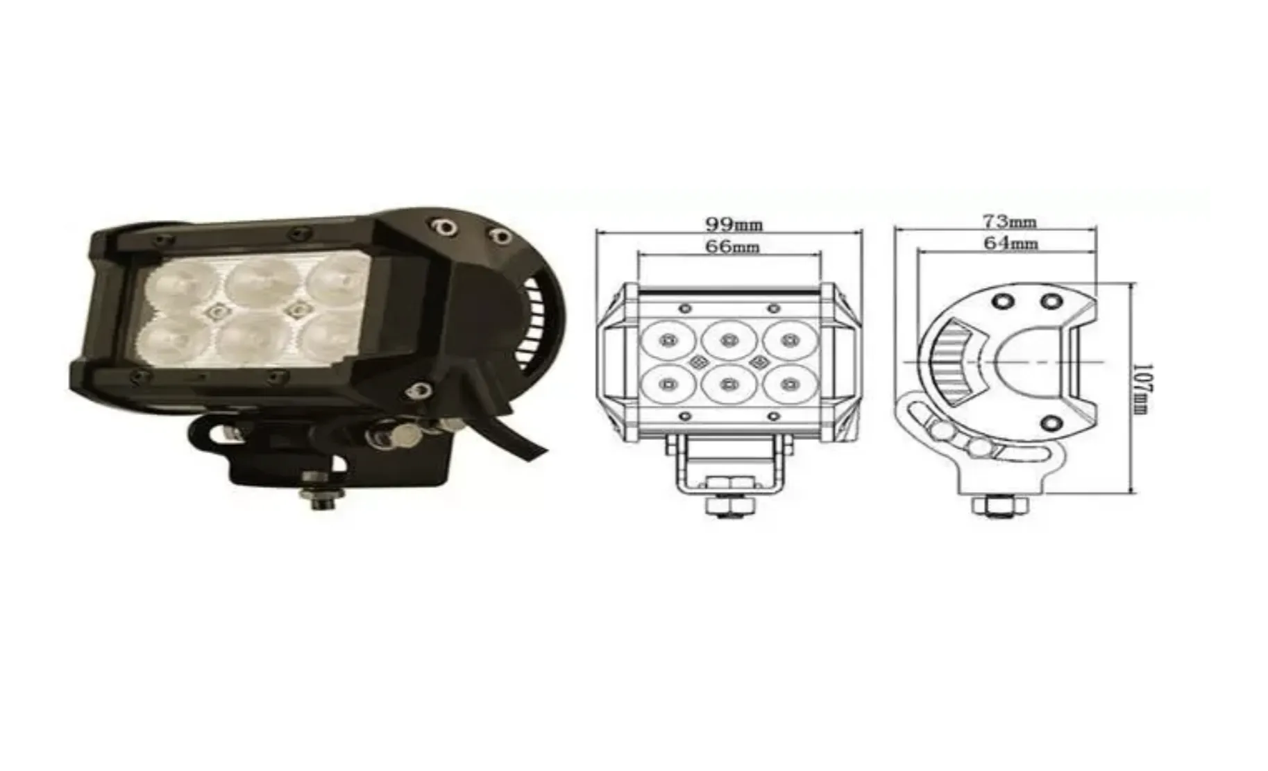 Светодиодная фара LDWL-217A, 4", 9-32V/18W, д/с - фото