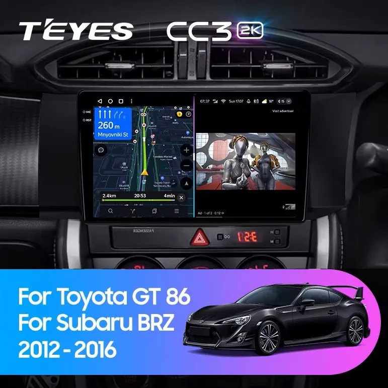 ШГУ Teyes CC3 2K 4/32 GB Toyota GT86 / Subaru BRZ 2012-2021, 9.5" - фото