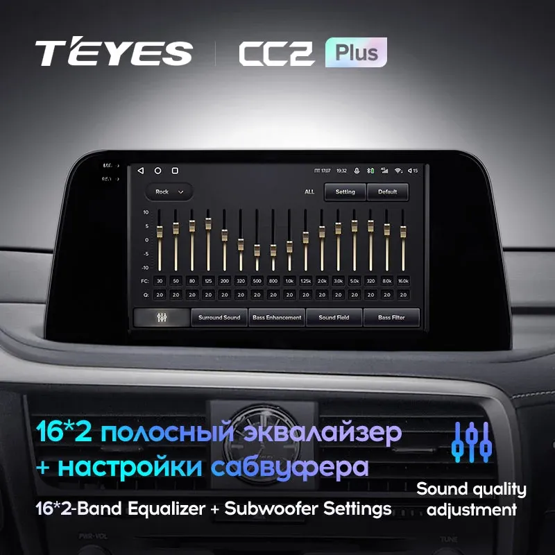 Комплект магнитолы TEYES CC2 Plus 10.2" для Lexus RX IV 2015-2019