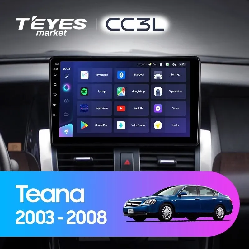 Комплект магнитолы TEYES CC3L 9.0" для Nissan Teana