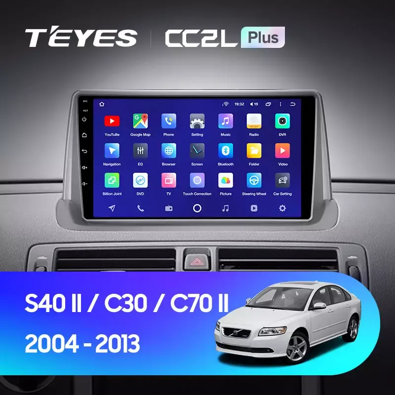 Комплект магнитолы TEYES CC2 Plus 9.0" для Volvo S40 II 2004-2012