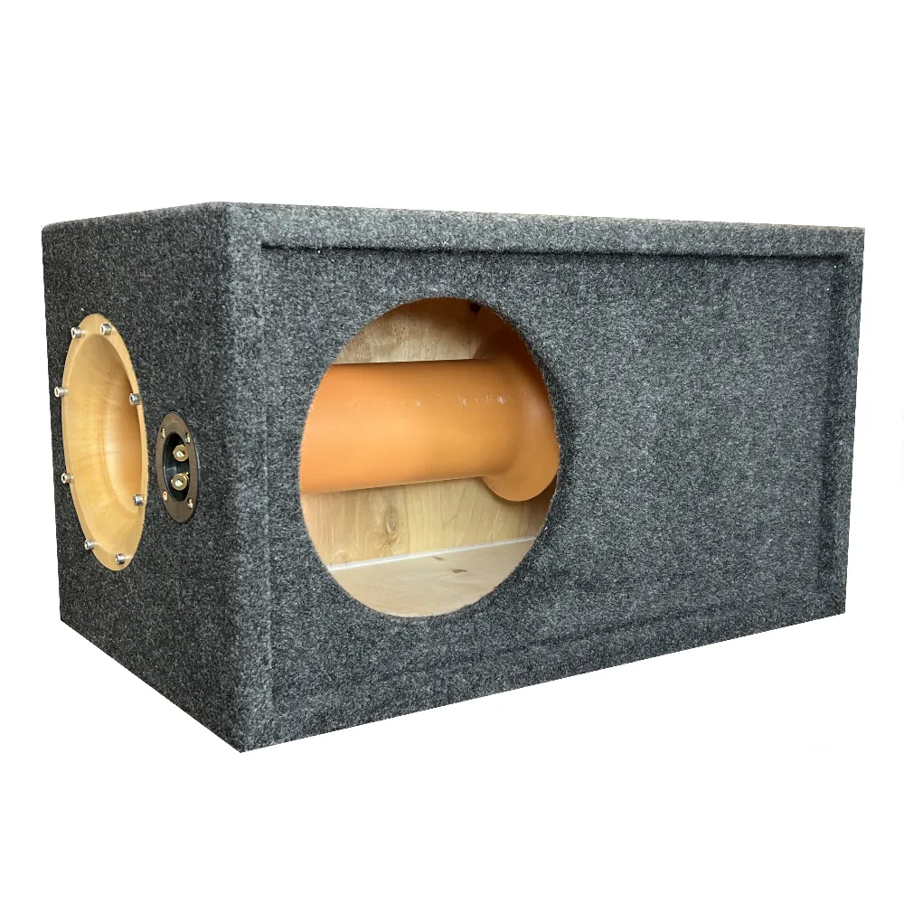 Короб под сабвуфер 10" фанера 18мм, с трубой 110 - фото