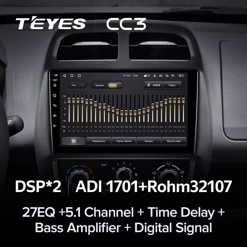 Комплект магнитолы TEYES CC3L 9.0" для Renault Kwid