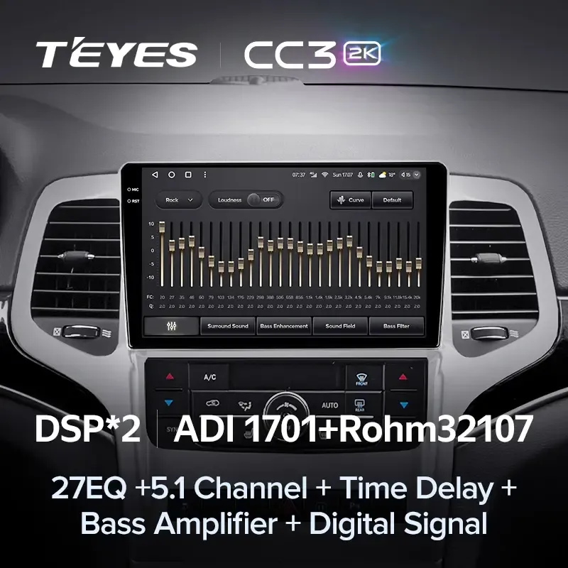 Комплект магнитолы TEYES CC3 2K 9.5" для Jeep Grand Cherokee WK2 рестайлинг 2013-2023