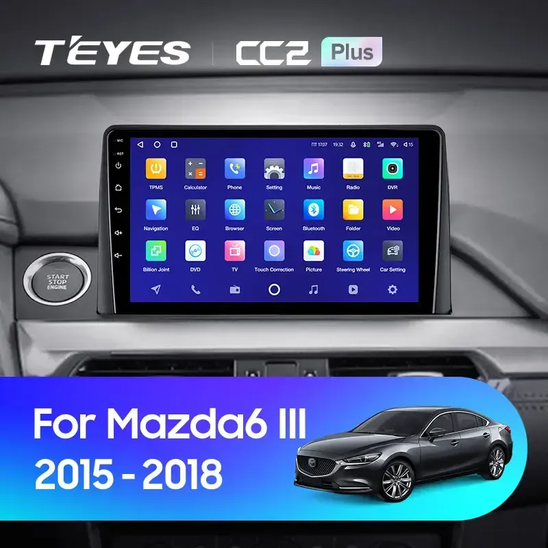 Комплект магнитолы TEYES CC2 Plus 9.0" для Mazda 6 GJ рестайлинг 2015-2023