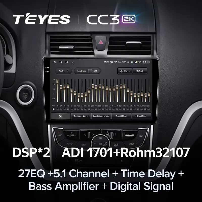 Комплект магнитолы TEYES CC3 2K 9.5" для Geely Emgrand 7 I 2016-2018