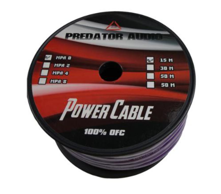 Силовой кабель Predator Audio 4AWG OFC (1б-50м)(1м) - фото